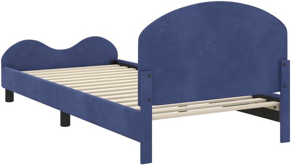 vidaXL Kinderbettgestell mit Kopfteil Polizeiblau 90 x 190 cm Samt 42011126 Bild 7