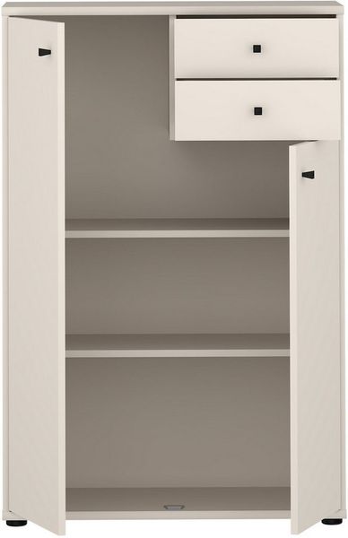 Forte TEMPRA 2 Kommode 70 80, Moderne Kommode 2-türig, 2 Schubladen, Schlafzimmer, Wohnzimmer, Büro, Holzwerkstoff, Kaschmir|Beige, 73,7 cm breit x 111,1 cm hoch x 34,8 cm tief Bild 3