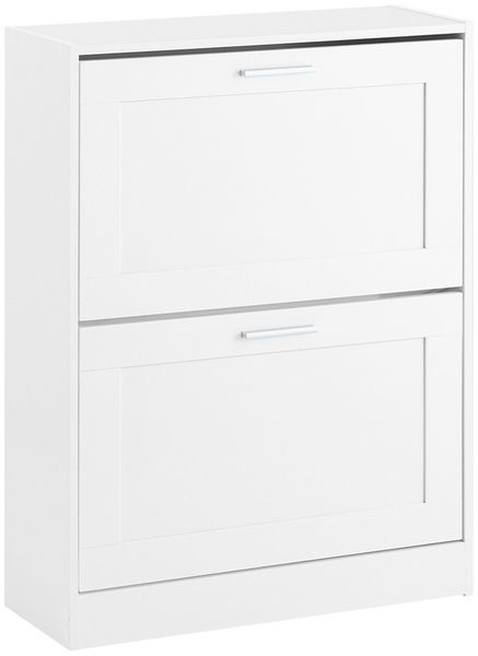 SoBuy FSR137-W Schuhschrank, Spanplatte, Melamin, Weiß, 60 x 80 x 25 cm