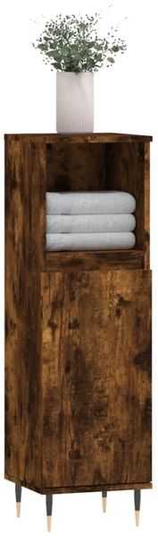 vidaXL Badschrank Räuchereiche 30x30x100 cm Holzwerkstoff 831553
