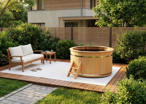 FinnTherm Badefass Bergen aus Holz mit Montagematerial