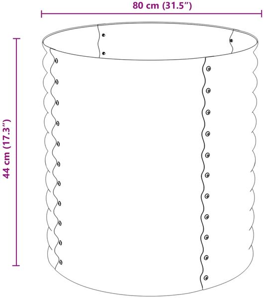 vidaXL Garten-Hochbeet 80x80x81 cm Verzinkter Stahl Silbern 45515 Bild 7