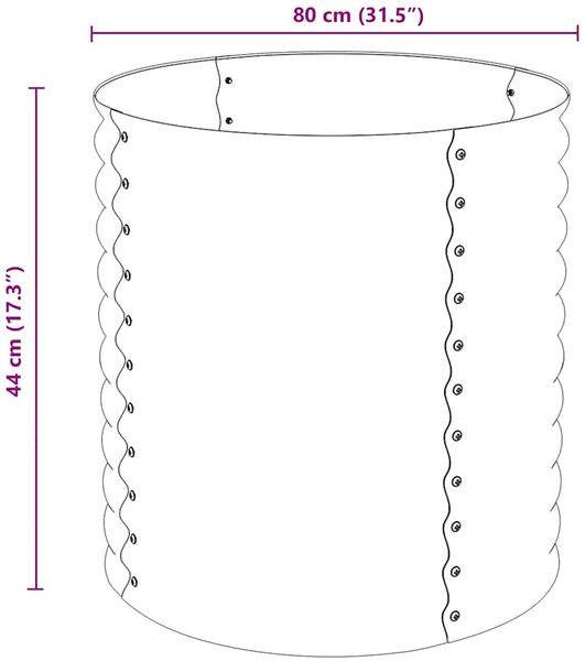 vidaXL Garten-Hochbeet 80x80x81 cm Verzinkter Stahl Silbern 45515 Bild 8