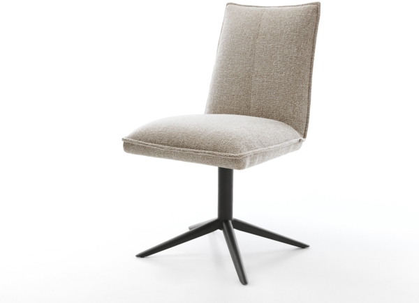 Drehstuhl Lelio-Flex Webstoff Soft Beige Fußkreuz Schwarz 360° drehbar Wippfunktion Taschenfederkern