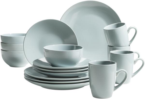 Mäser 931913 Kombiservice Pastell Selection für 4 Personen, Steinzeug (1 Set, 16-teilig)