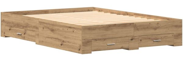 vidaXL Bettrahmen Artisan-Eiche 160 x 200 cm Holzwerkstoff 3333964 Bild 4