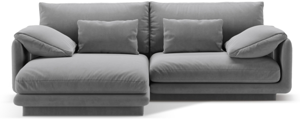 Micadoni Ecksofa Torino 3-Sitzer Links Samt Hellgrau