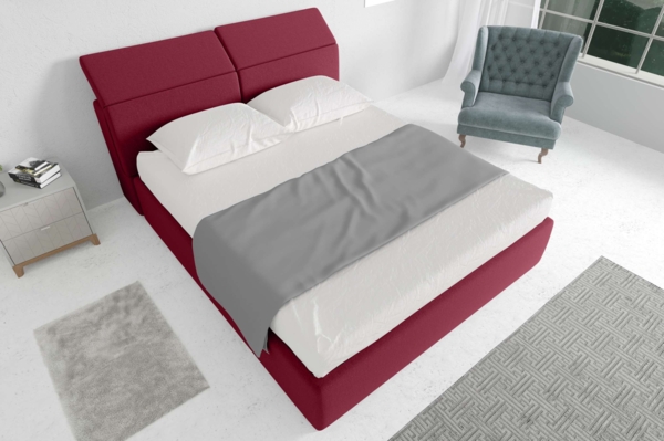 99rooms Danio Polsterbett Rot 140x200 cm Velours KRONOS Bild 2