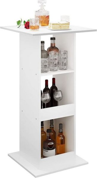 Woltu Bartisch (1-St), mit 3 Regalfächern, aus Holzwerkstoff