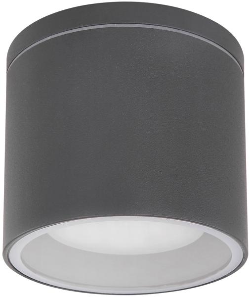 Außenleuchte Deckenlampe, anthrazit, Glas, IP44, D 10,8 cm