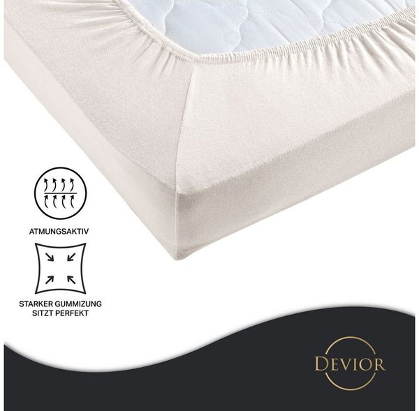 Devior Spannbettlaken Heavy aus 100% Baumwolle mit 160 g/m² - Blickdicht mit Einlaufschutz, Jersey, Gummizug: Rundumgummizug, Laken bis 22cm Matratzenhöhe - Spannbettlaken 90 x 200 cm Blickdicht