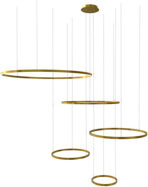 s.luce LED Ring Hängeleuchte 5-flammig Exzentrisch Gold Ø 120 | 100 | 80 | 60 | 40cm