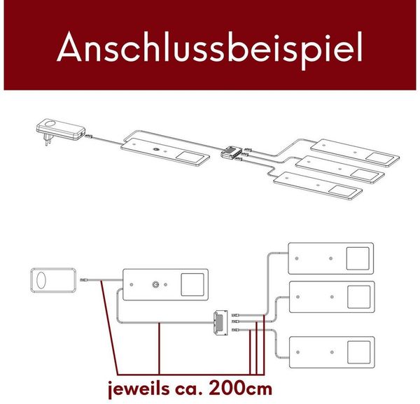kalb LED Unterbauleuchte schwarz 5W- sehr flache Küchenleuchte mit Touch-Dimmfunktion, 4er Set neutralweiß, neutralweiss Bild 4