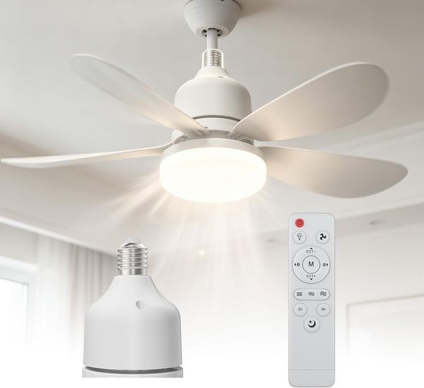 FELIXLEO Außen-Deckenleuchte Deckenventilator mit Licht Fernbedienung Dimmbar Timer 52cm