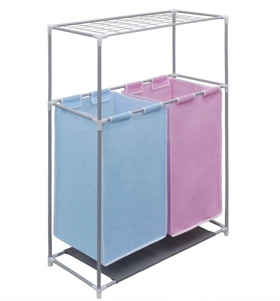2-Kammer-Wäschekorb mit Trockengestell 242059