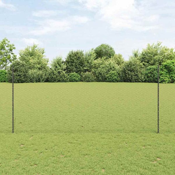 vidaXL Zaun mit Pfosten Grau 3336831