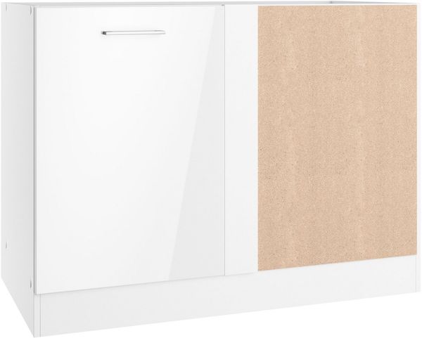 KOCHSTATION Eckunterschrank KS-Milan Eckunterschrank 110 cm, matte oder hochglänzende Fronten