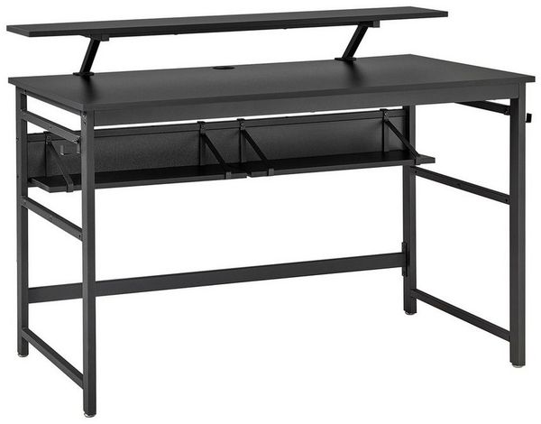 Mondeer Schreibtisch Computertisch, 120cm, mit 2 Ablagefächern, Abnehmbarer Monitorständer