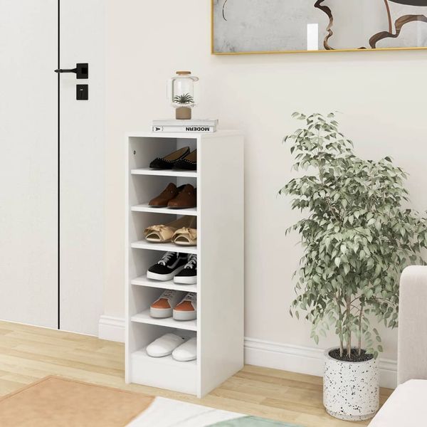 vidaXL Schuhschrank Weiß 31,5x35x90 cm Holzwerkstoff 808999