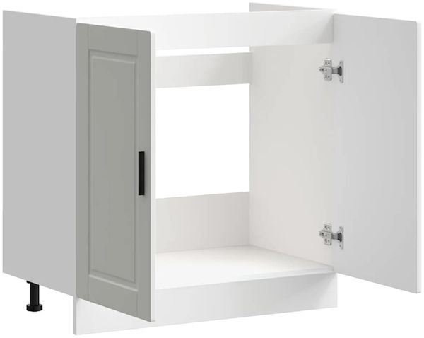 vidaXL Spülenunterschrank Porto Hochglanz-Weiß 80x46x81,5 cm 853929 Bild 5
