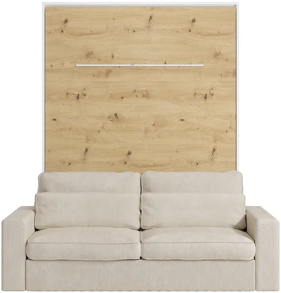 Vente-unique - RAPILI Bett Holz, Platte BeigeWeiß - B 133 cm239,2 cm x H 225,2 cm x L 200 cm Bild 5