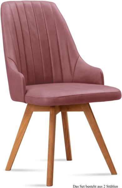 Esszimmerstuhl (2er-Set) Domka 52 x 91 x 60 Eiche geölt/Rosewood