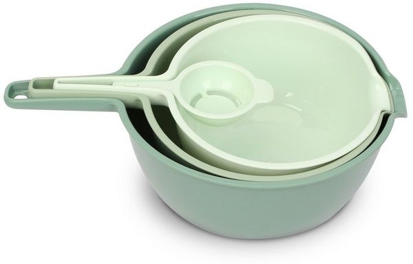 OSTWOLKE Rührschüssel Prep&Bake Rührschüssel mit Griff Sieb Eiertrenner