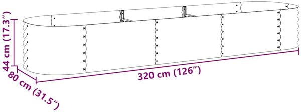 vidaXL Garten-Hochbeet 320x80x44 cm Verzinkter Stahl Silbern 45517 Bild 9