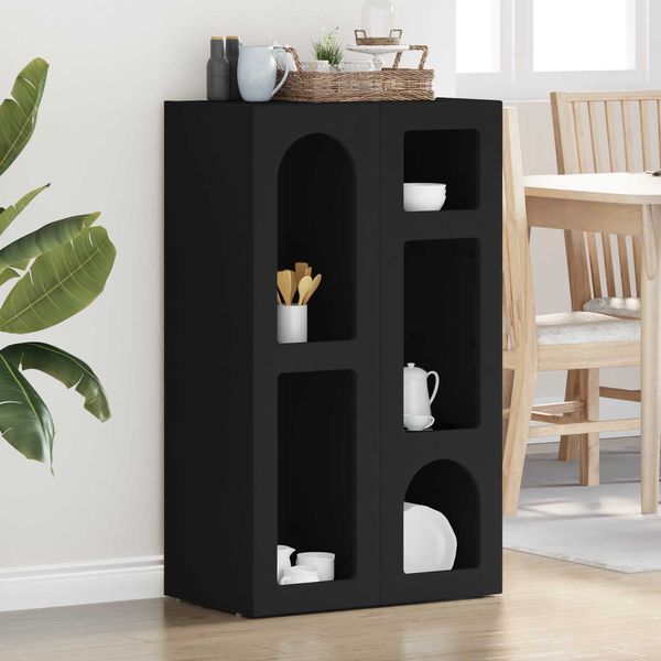 vidaXL Sideboard ELST Schwarz 59 x 35 x 100,5 cm Holzwerkstoff 891335