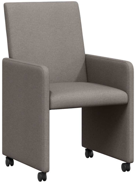 vidaXL Esszimmerstühle mit Rollen 2 pcs Taupe 57 x 66 x 94 cm Stoff 42017813