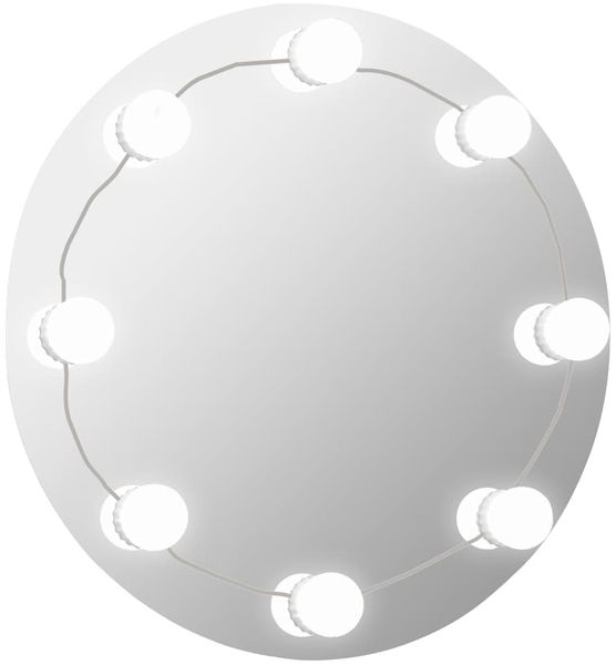 Wandspiegel, Badspiegel ohne Rahmen mit LED-Beleuchtung Rund Glas de7010