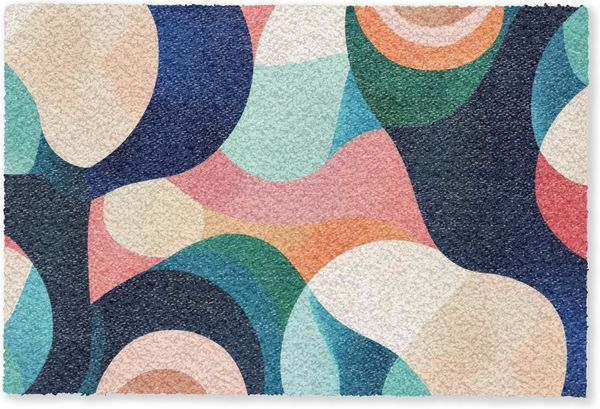MuchoWow Fußmatte Abstrakt - Blau - Rosa, Rechteckig, innen Schmutzfangmatte, Tür, Schmutzfänger Flur, Teppich 60x40 cm