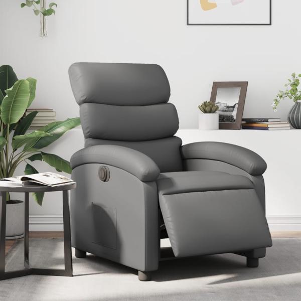 vidaXL Relaxsessel Elektrisch Grau Kunstleder 3204029