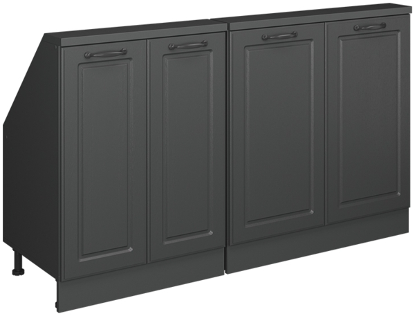 Dachschrägenschrank-Set Rion Anthrazit Landhaus/Anthrazit 2er Set Vicco