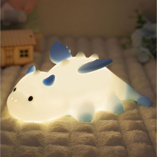 FELIXLEO LED Nachtlicht Drache Nachtlicht 8 Farben Silikon Kinderzimmer Lampe