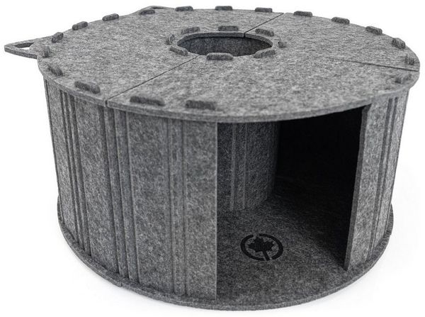 Canadian Cat Company Tierbett Filz-Katzenhöhle Rondell, runde Tunnel Höhle, stabiler Filz zum Stecken, 60x60x29cm