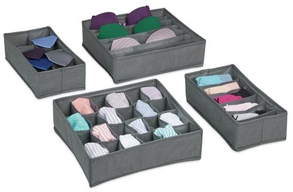 Relaxdays 4 tlg. Unterwäsche Organizer Set