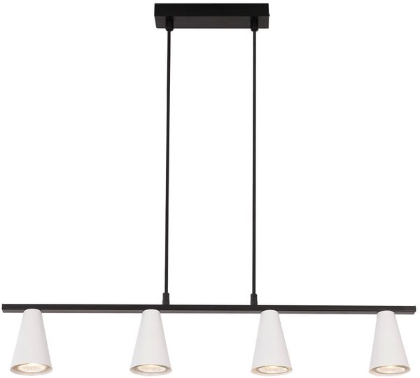 ZMH Pendelleuchte Esstischlampe Esstischlampe 4-flammig weiß Metall GU10 schwarz Industrial ohne Leuchtmittel