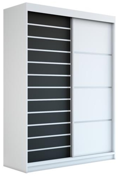 Schwebetrenschrank COLIN 2-trig Schrank 160 cm Farbe: Wei , schwarz