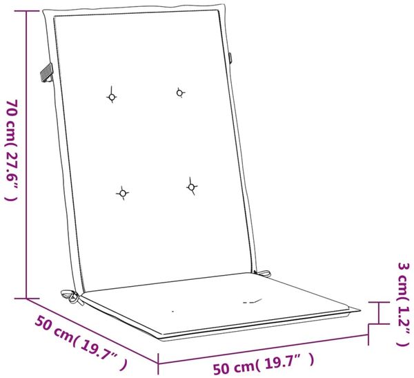 vidaXL Hochlehner-Auflagen 6 Stk. Blau & Weiß Gestreift Stoff 361255 Bild 10