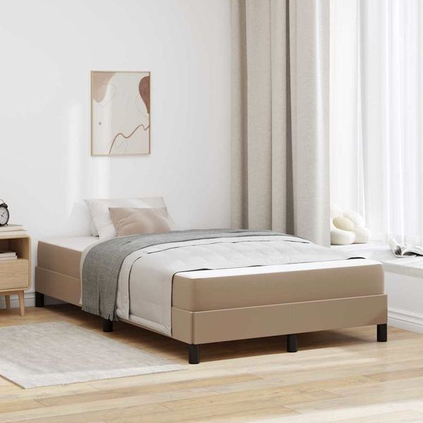 vidaXL Bettrahmen mit Matratze Cappuccino 120 x 200 cm Stoff 3398627