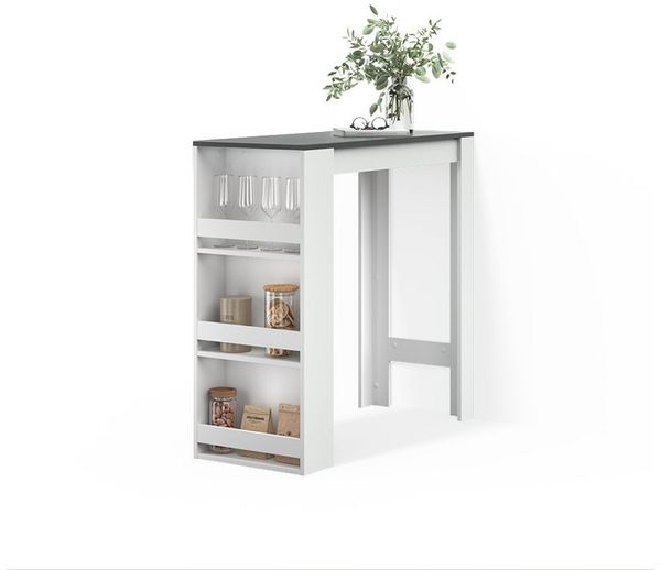 Livinity® Bartisch Regusa, Weiß/Anthrazit/Anthrazit, 45x110 cm (1-St)