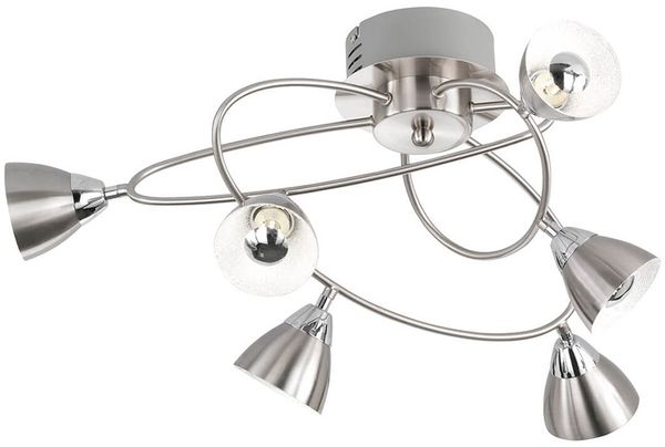 LED Deckenleuchte, Metall, silber, geschwungen, H 28 cm