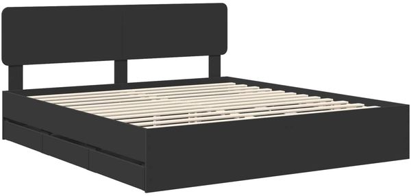 vidaXL Bettrahmen mit Schubladen Schwarz 200 x 200 cm Holzwerkstoff 3412151 Bild 4