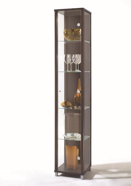 Glasvitrine >OPTIMA< in Wenge Dekor - 31,5x172x32cm (BxHxT)