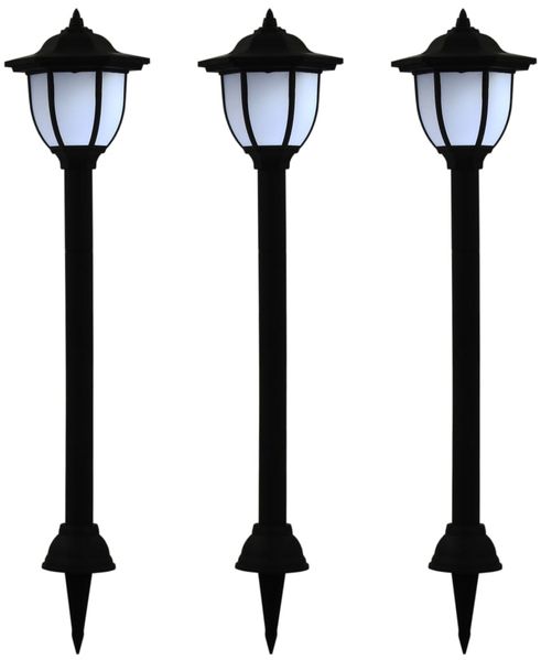 vidaXL Outdoor Solarleuchten 3 Stück LED Schwarz 44471
