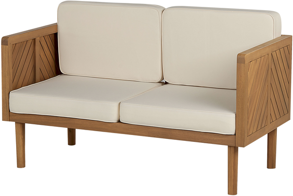 Beliani 'BARATTI' Lounge Set mit Tisch, Akazienholz Heller Holzfarbton Bild 4
