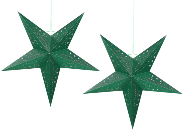 Wanddekoration 2er Set LED MOTTI Stern 60 cm Smaragdgrün