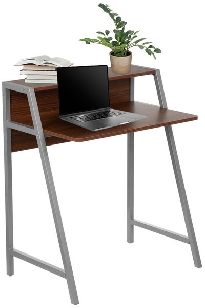 hjh OFFICE 'Dumont' Schreibtisch, Spanplatte/Metall, walnuss/silber Bild 10