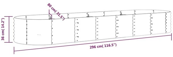 vidaXL Hochbeet Verzinkter Stahl 296x80x36 cm Grau 318924 Bild 6